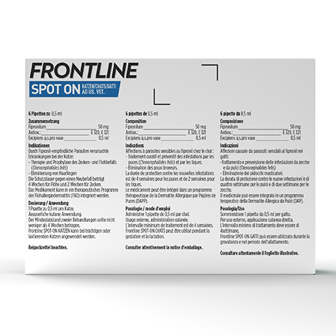 Frontline Spot on Katze Rückseite